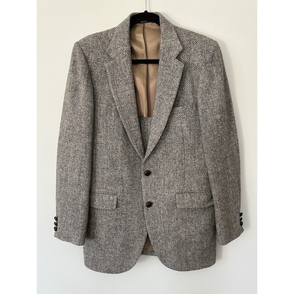 Vintage Harris Tweed 40R 100% Scottish Wool Blazer Men Heritage Sport Coat